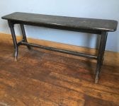 Rustic Black Painted Wooden Bench