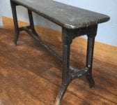Rustic Black Painted Wooden Bench