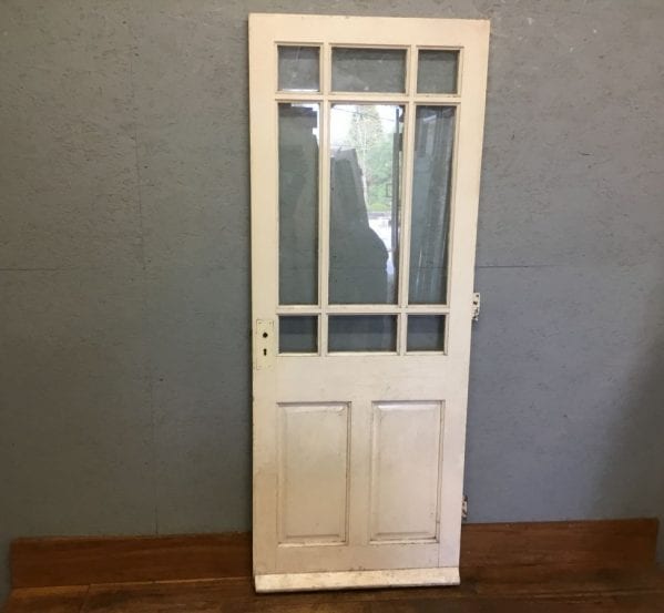 Reclaimed Painted Half Glazed External Door