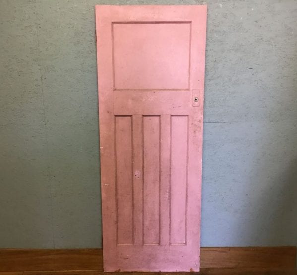 Half Pink Painted 1 Over 3 Reclaimed Door