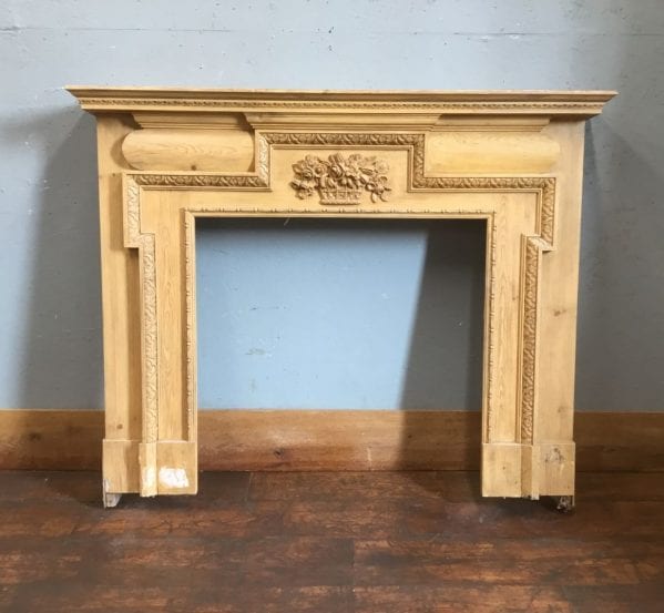 Wooden Fire Surround Carved Central Detail