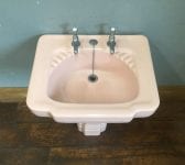 Art Deco Pastel Pink Basin & Pedestal