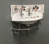 Hand Painted B.C Sanitan Corner Basin & Heated Towel Rail