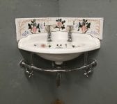 Hand Painted B.C Sanitan Corner Basin & Heated Towel Rail