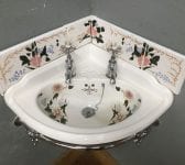Hand Painted B.C Sanitan Corner Basin & Heated Towel Rail