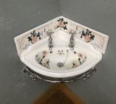 Hand Painted B.C Sanitan Corner Basin & Heated Towel Rail