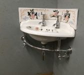 Hand Painted B.C Sanitan Corner Basin & Heated Towel Rail