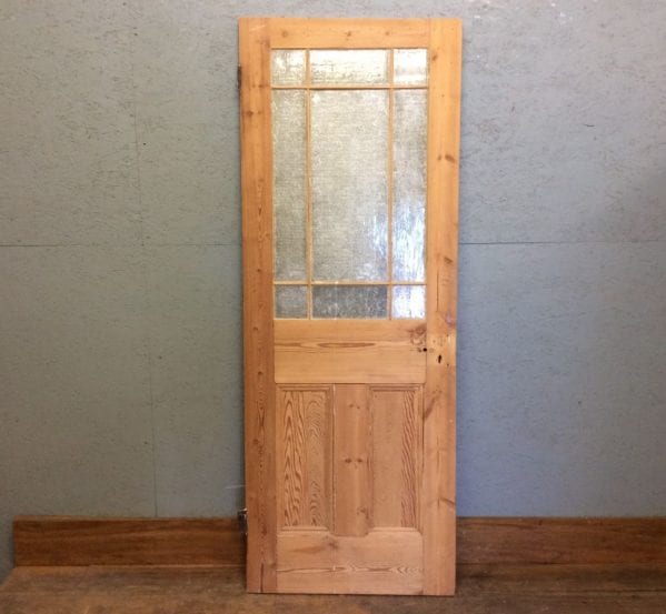 Half Glazed Stripped Pine Door