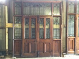 Grande Chapel Pitch Pine Stained Glass Double Doors