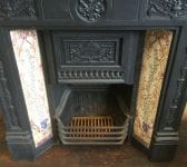 Fully Complete Ornate Tiled Cast Iron Fireplace