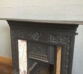 Fully Complete Ornate Tiled Cast Iron Fireplace