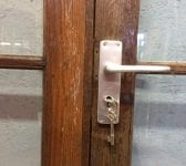 Oak Glazed Double Doors Half Painted