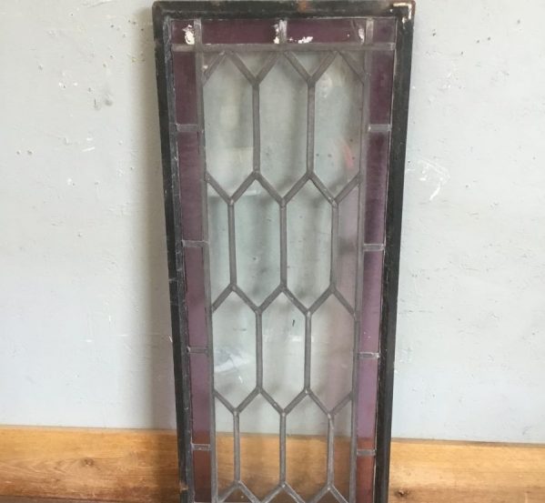 Burgundy Edged Stained Glass Leaded Window