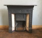 Fully Complete Ornate Tiled Cast Iron Fireplace