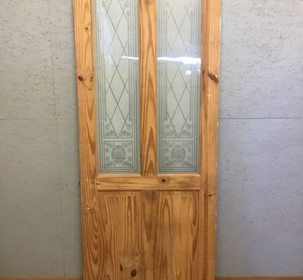 Stripped Half Glazed Door