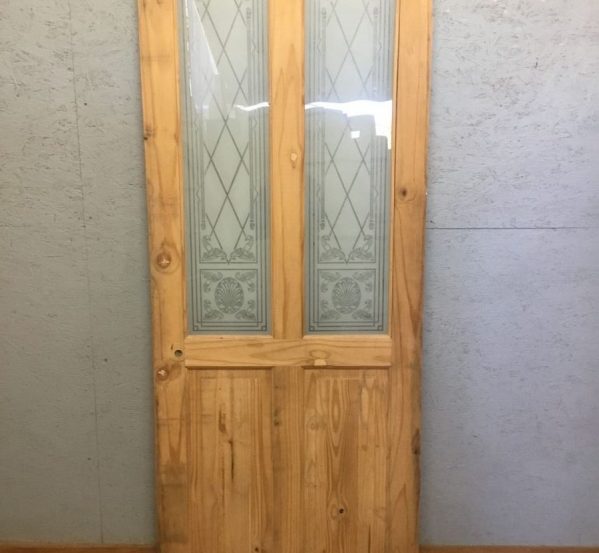 Stripped Half Glazed Door