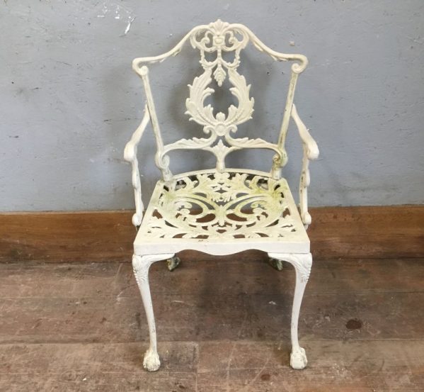 White Painted Metal Chair