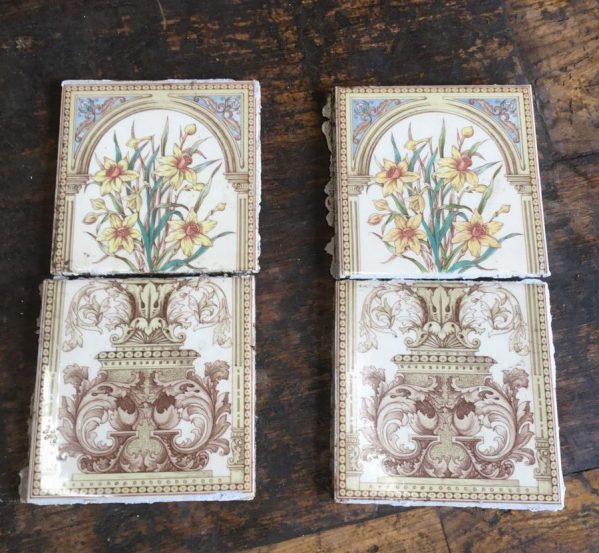 Reclaimed Floral Fireplace Tiles