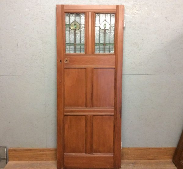 Plush Oak Stained Glass Door
