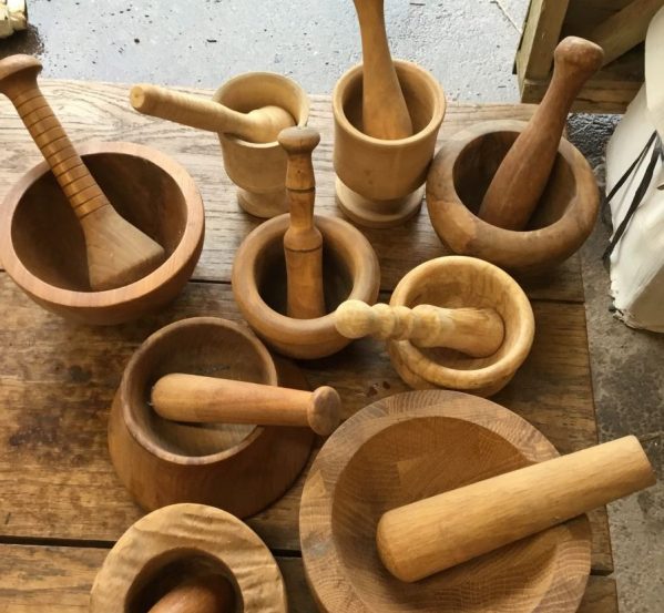 Wooden Pestles and Mortars