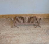 Wrought Iron Fire Dogs and Grate Set