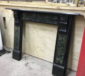 Large Black & Green Fire Surround