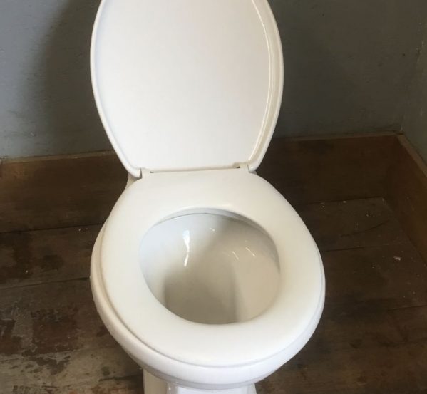 White Toilet with Lid