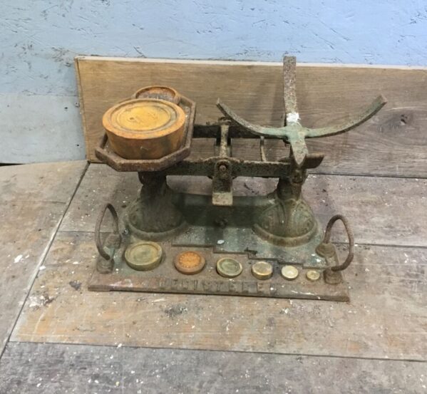 Antique Scales With Weights