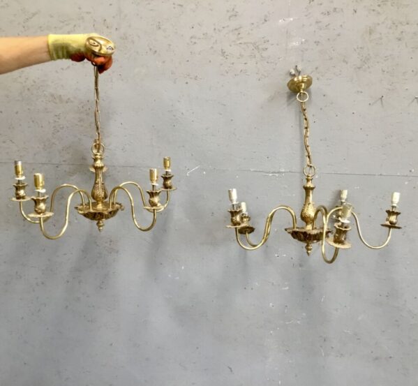 5 Lamp Gold Ceiling Lights