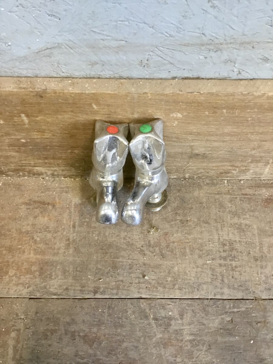 Pair of "Red + Green" Taps - Authentic Reclamation