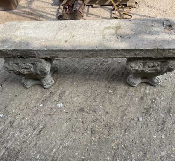 Reclaimed Lionhead Stone Bench