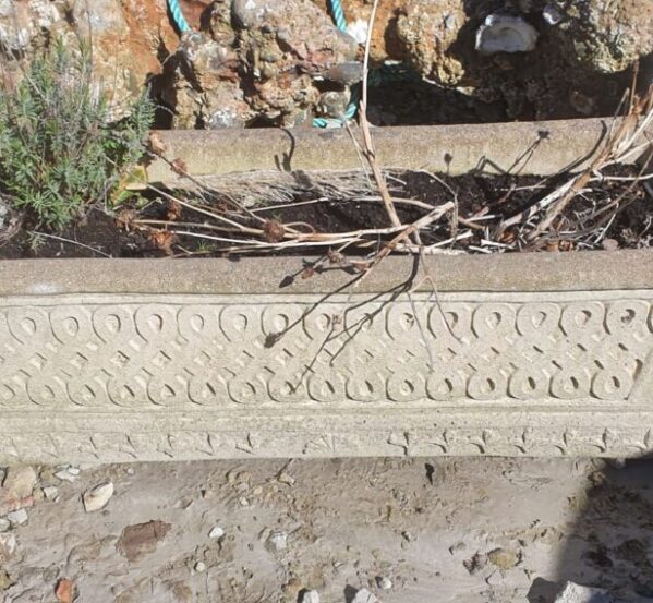 Concrete Planter with Swirly Decor