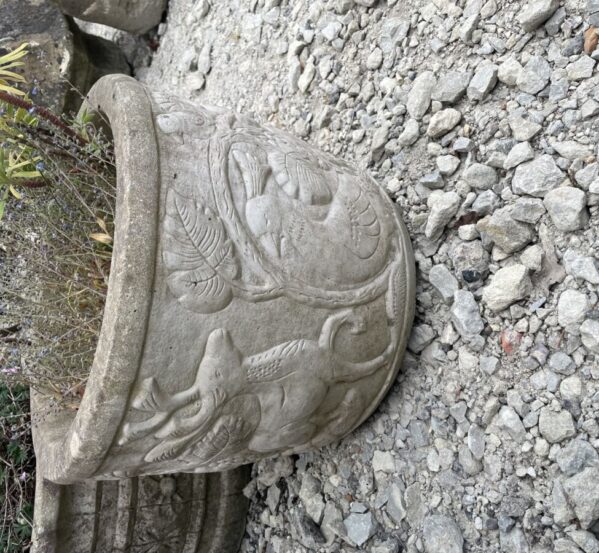 Reclaimed Detailed Stone Pot