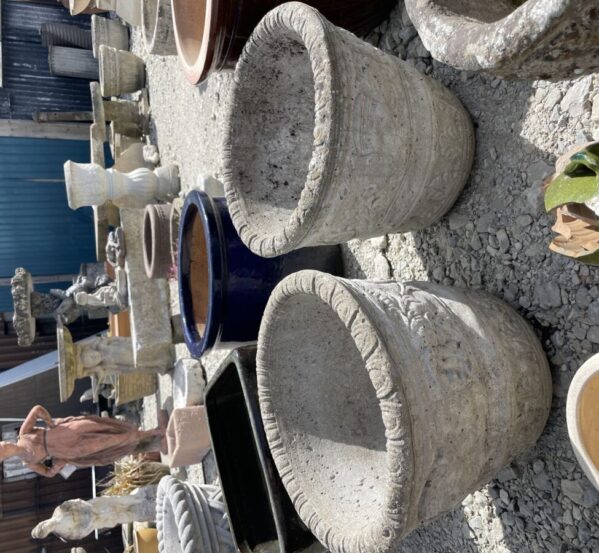 Pair of Reclaimed Concrete Pots