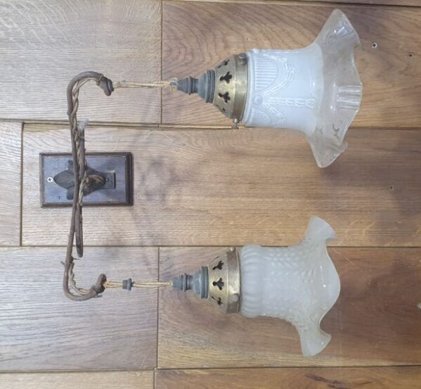 Wall Mounted Pair of Hanging Lights