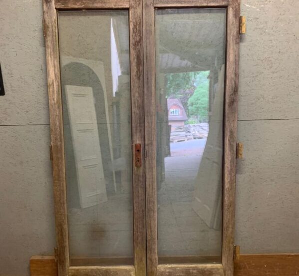 Stripped 1 Panel Fully Glazed Double Doors