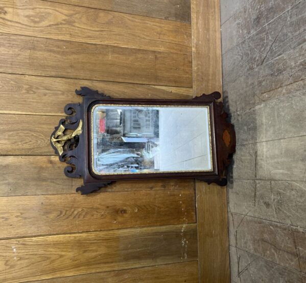 Dark Stained Mirror with Gold Decor