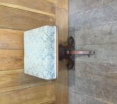 Reclaimed Upholstered Mahogany Stool