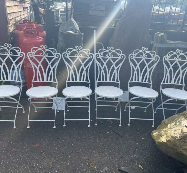 Set of 6 Painted Garden Chairs