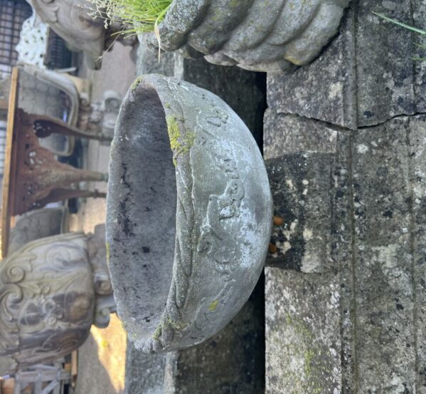 Pair of Small Reconstituted Stone Round Pots