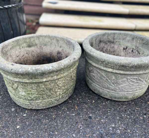 Pair of Wide Round Planters