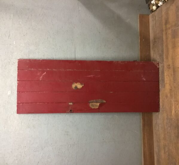 Red Painted Ledge and Brace Door