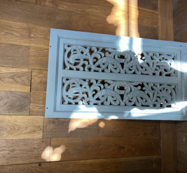 Reclaimed Blue Carved Panel
