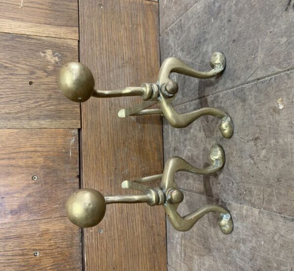 Pair of Tiny Brass Fire Dogs