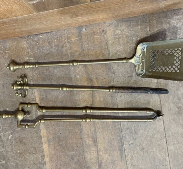 Set of 3 Reclaimed Brass Fire Tools