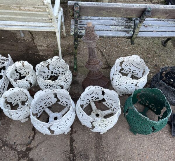 Set of Small Painted Metal Baskets