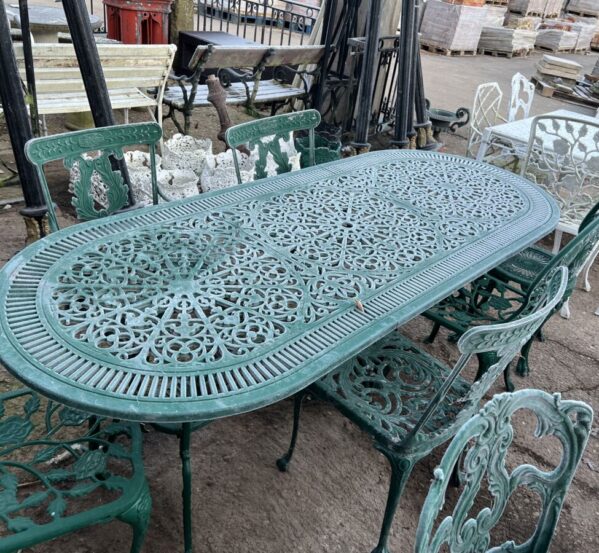 Large Green Painted Garden Table
