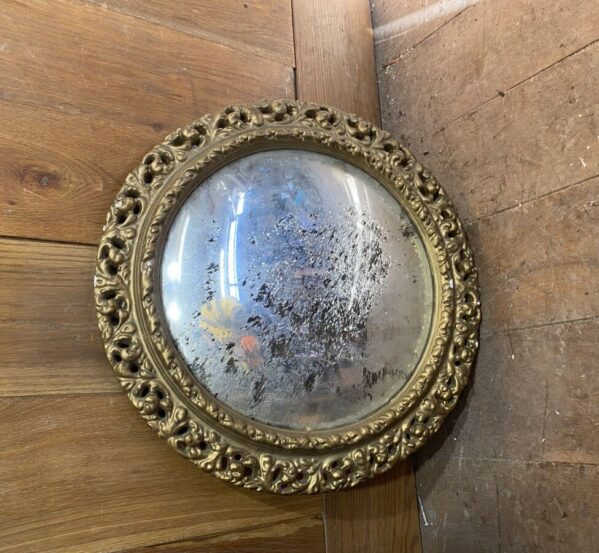 Vintage Carved Round Mirror