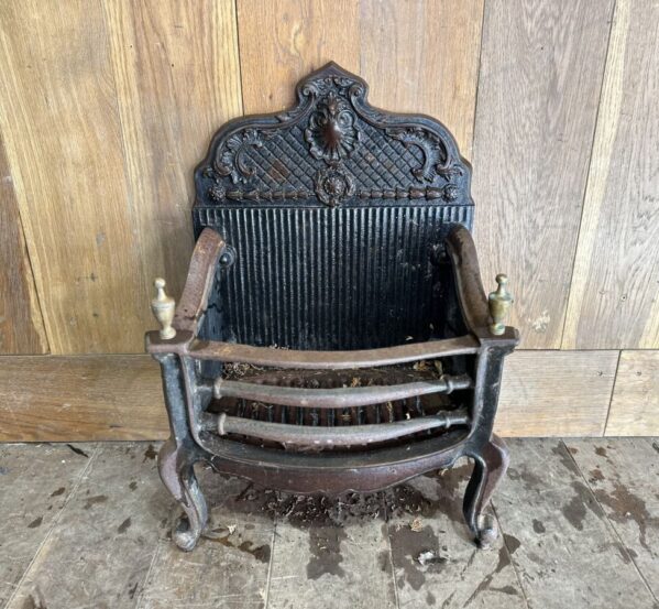 Regency Basket with Back and Brass Finials