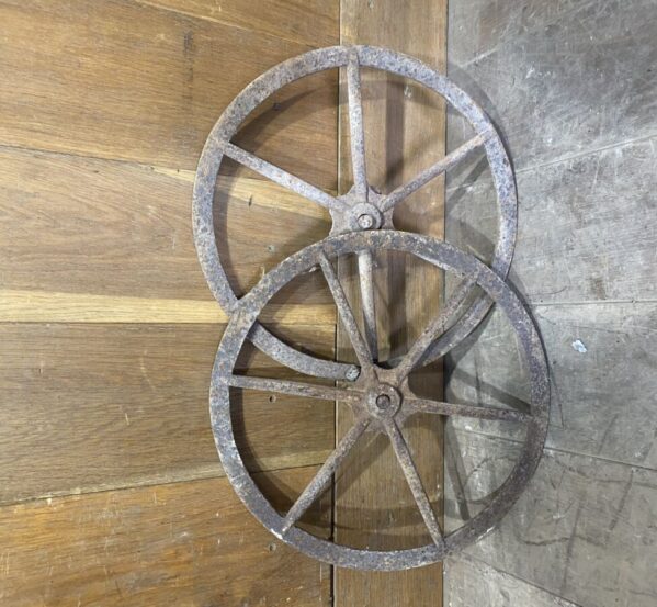 Set of Reclaimed Cast Iron Wheels